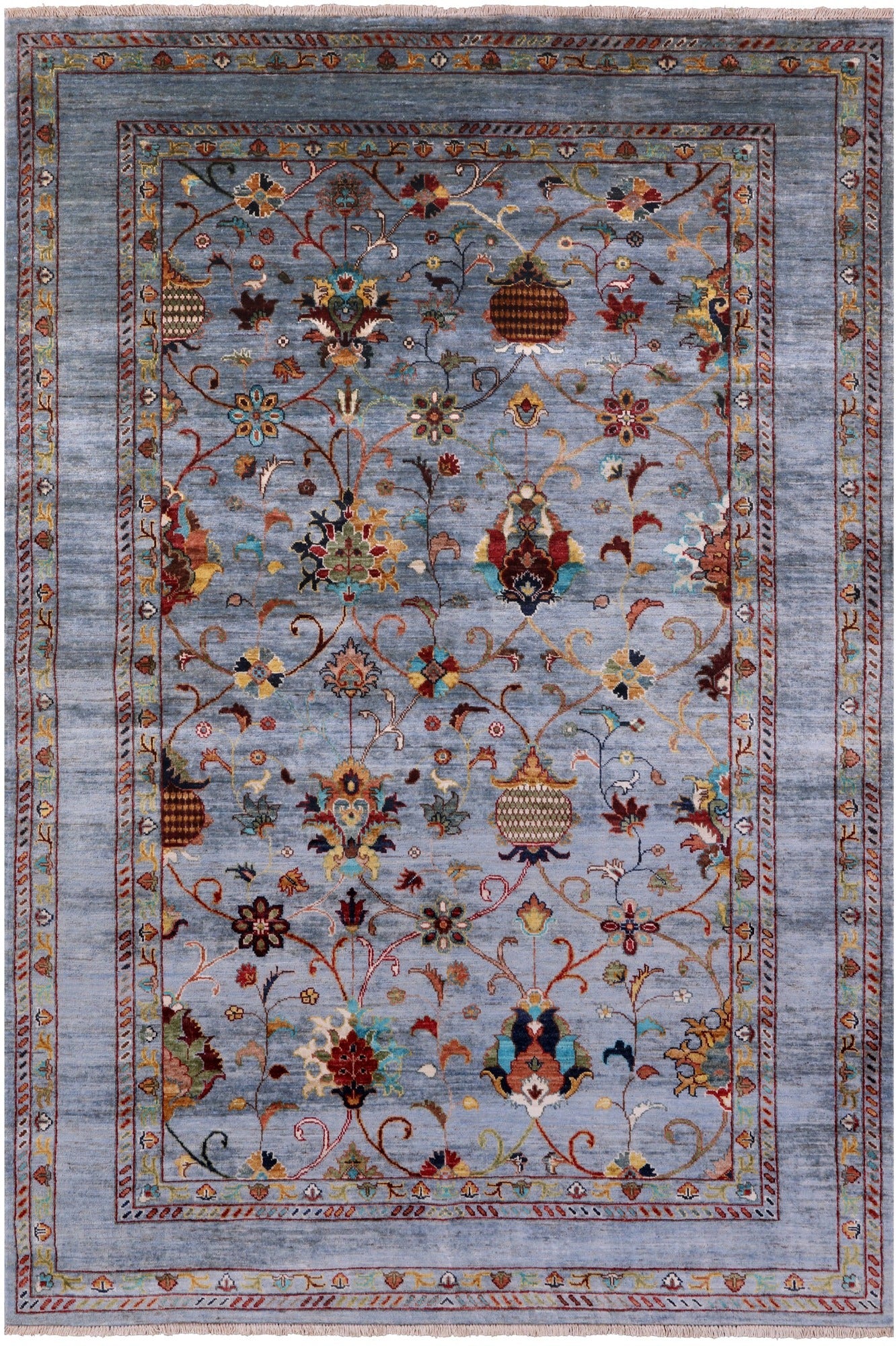 Peshawar Handmade Wool Rug - 5' 6" X 8' 0" - Golden Nile