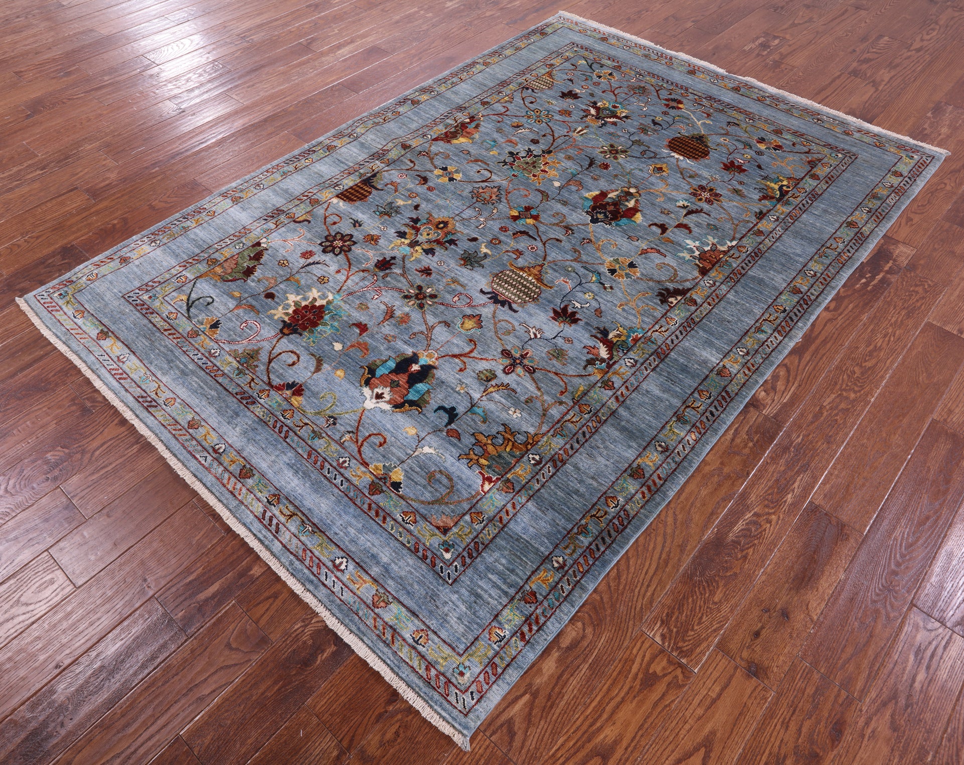 Peshawar Handmade Wool Rug - 5' 6" X 8' 0" - Golden Nile