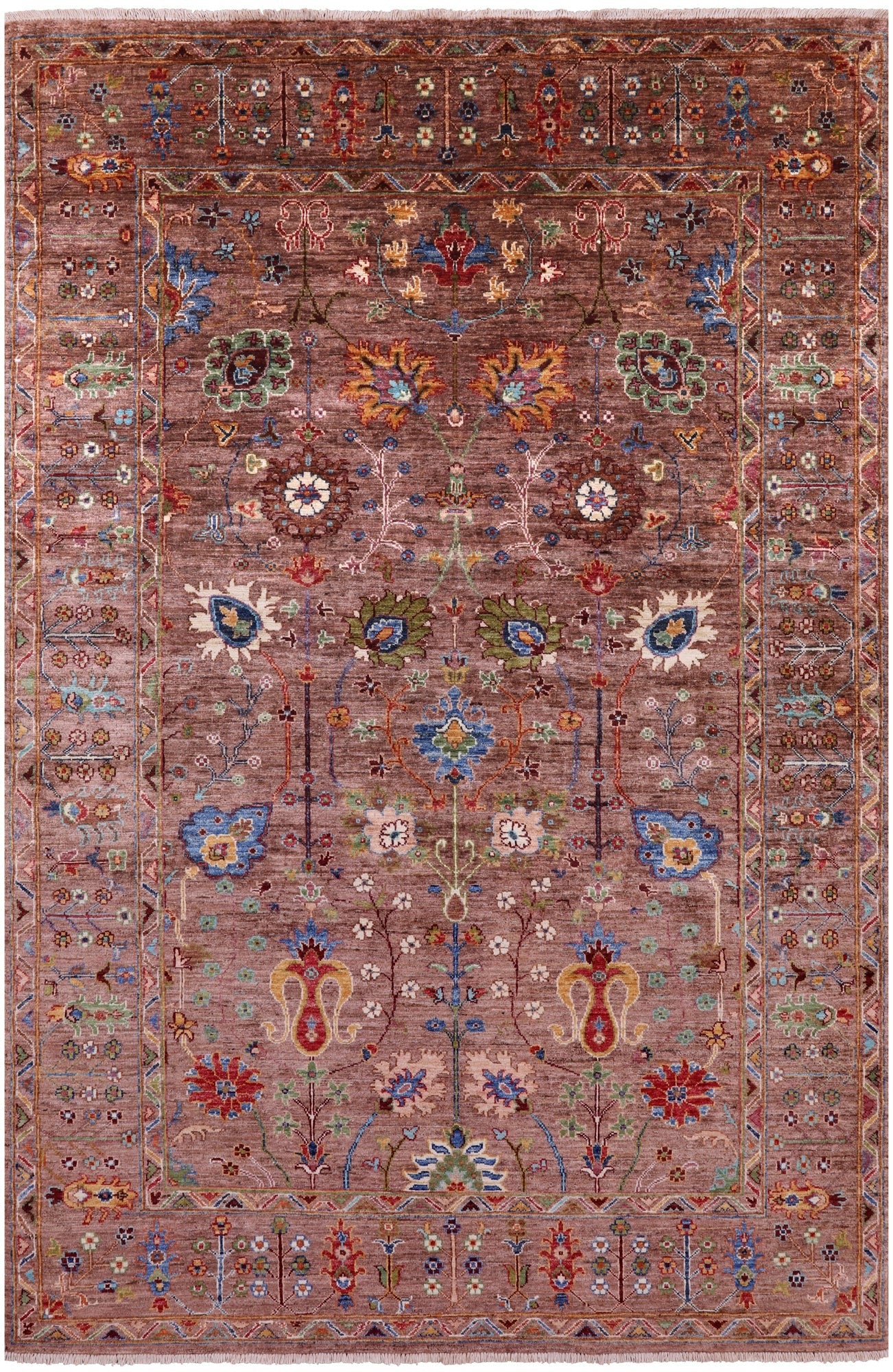 Peshawar Handmade Wool Rug - 5' 7" X 8' 6" - Golden Nile