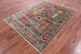 Turkmen Ersari Hand Knotted Wool Rug - 5' 9" X 7' 10" - Golden Nile