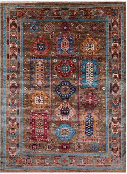 Turkmen Ersari Hand Knotted Wool Rug - 5' 9" X 7' 10" - Golden Nile