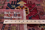 Pink Turkmen Ersari Hand Knotted Wool Rug - 5' 9" X 8' 1" - Golden Nile