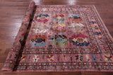 Pink Turkmen Ersari Hand Knotted Wool Rug - 5' 9" X 8' 1" - Golden Nile
