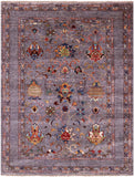 Peshawar Hand Knotted Wool Rug - 5' 0" X 6' 7" - Golden Nile