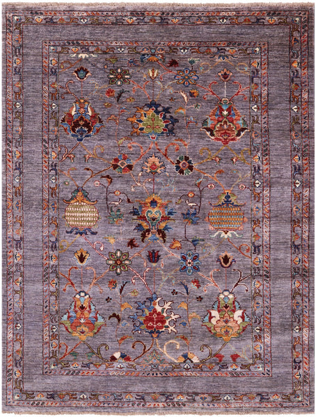 Peshawar Hand Knotted Wool Rug - 5' 0" X 6' 7" - Golden Nile