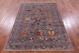 Peshawar Hand Knotted Wool Rug - 5' 0" X 6' 7" - Golden Nile