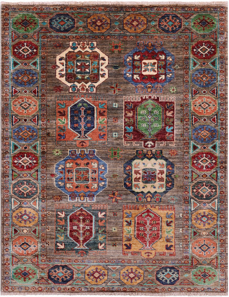 Turkmen Ersari Hand Knotted Wool Rug - 3' 8" X 4' 7" - Golden Nile