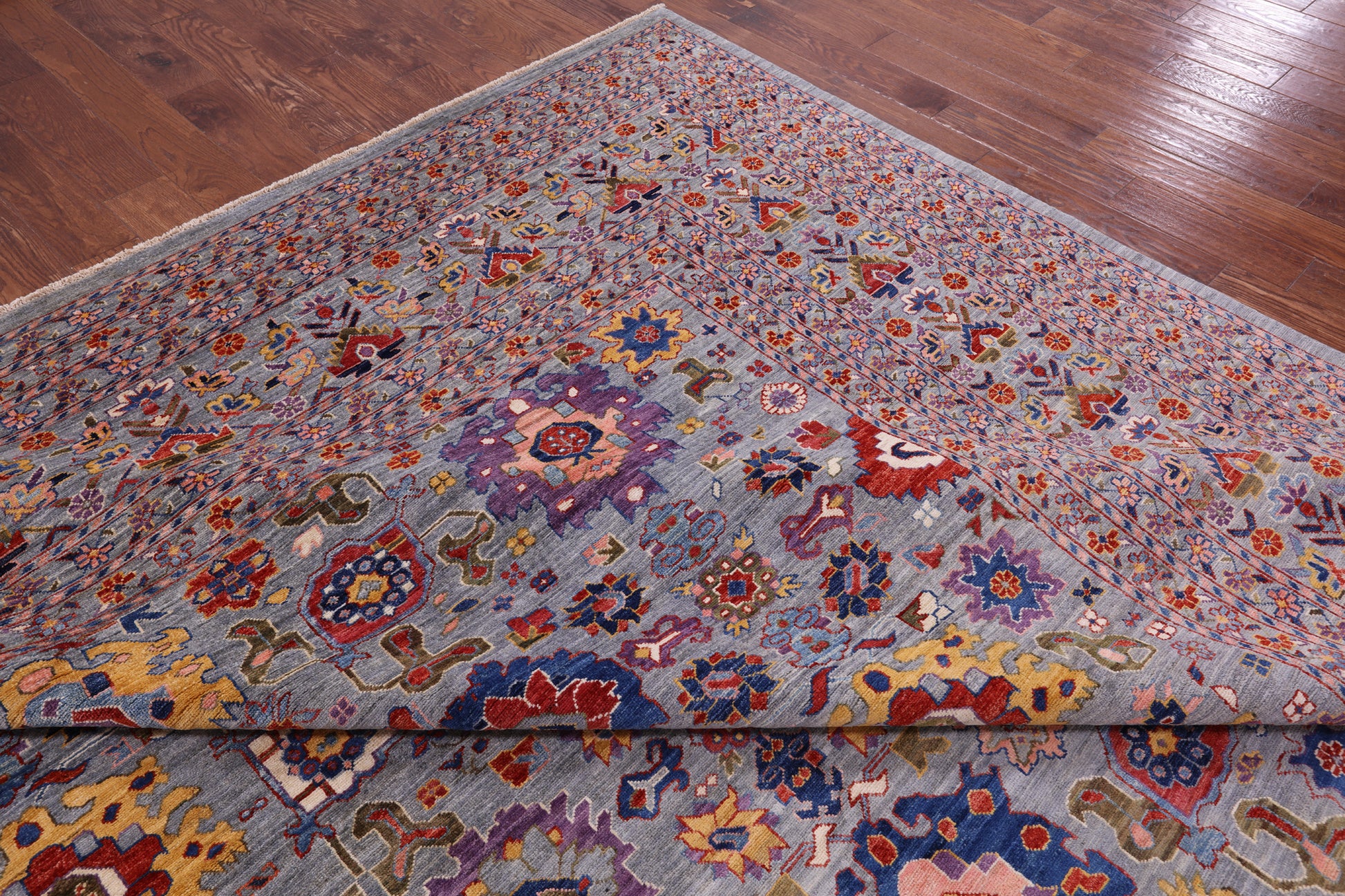 Persian Fine Serapi Hand Knotted Wool Rug - 12' 0" X 14' 8" - Golden Nile