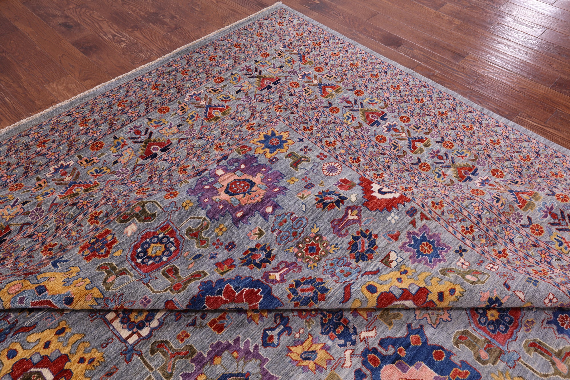 Persian Fine Serapi Hand Knotted Wool Rug - 12' 0" X 14' 8" - Golden Nile