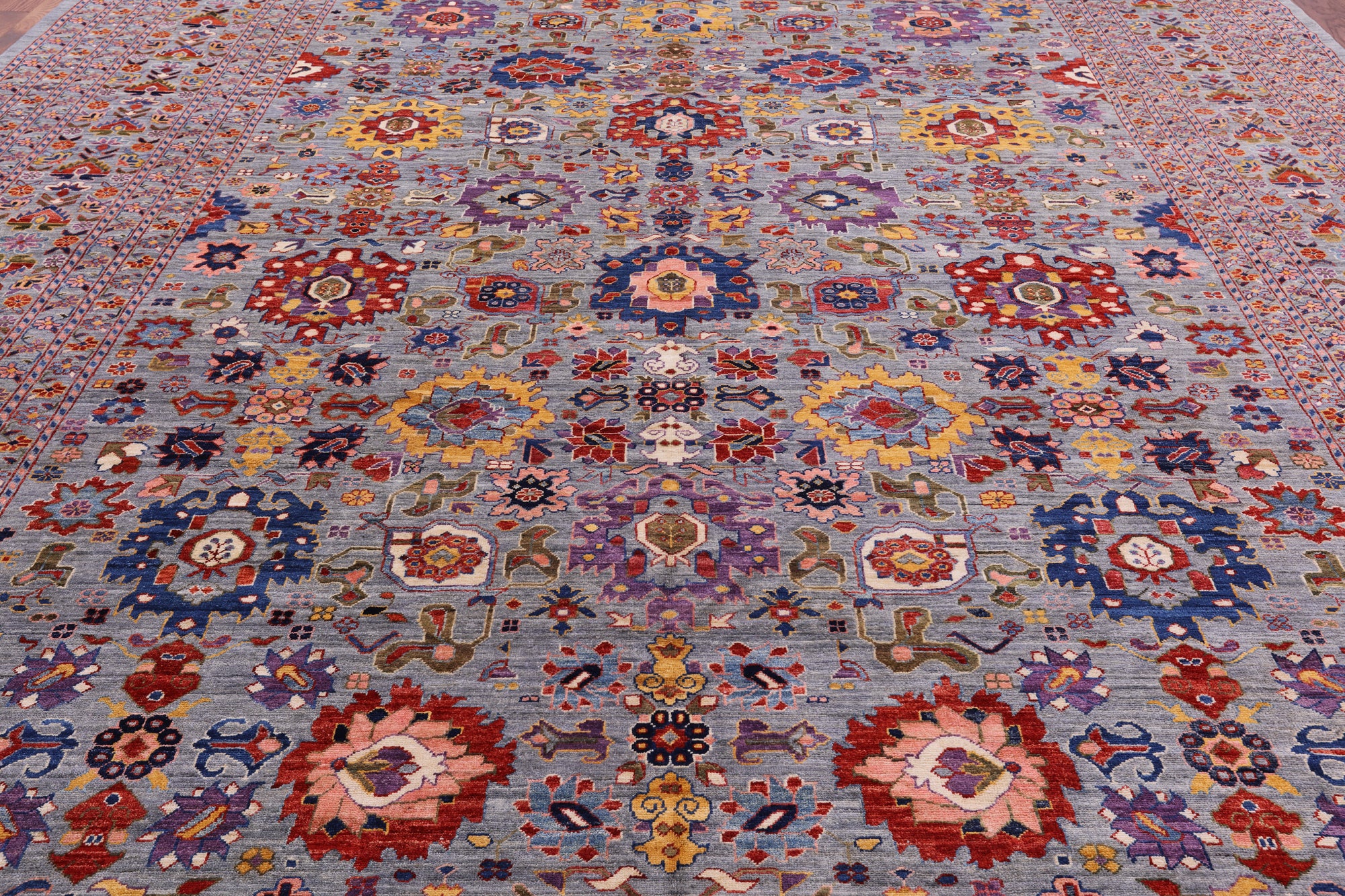 Persian Fine Serapi Hand Knotted Wool Rug - 12' 0" X 14' 8" - Golden Nile