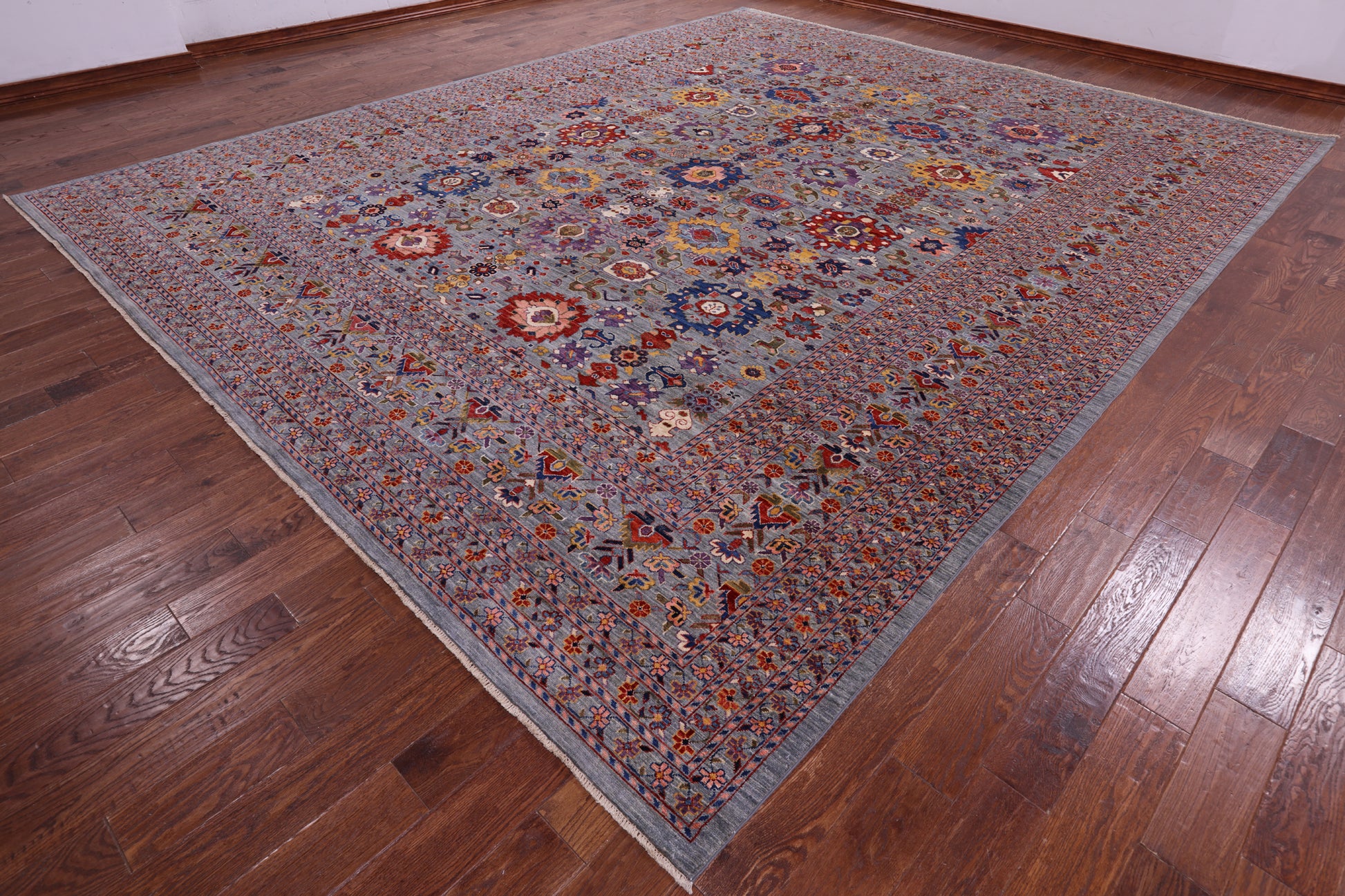 Persian Fine Serapi Hand Knotted Wool Rug - 12' 0" X 14' 8" - Golden Nile