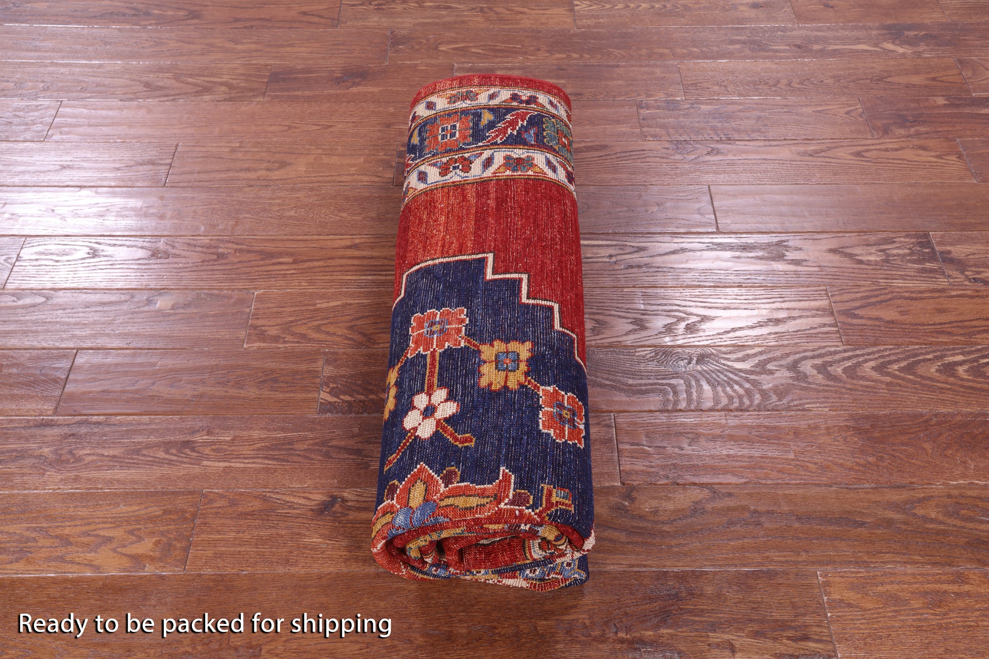 Red Persian Fine Serapi Hand Knotted Wool Rug - 5' 9" X 8' 10" - Golden Nile
