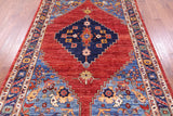 Red Persian Fine Serapi Hand Knotted Wool Rug - 5' 9" X 8' 10" - Golden Nile