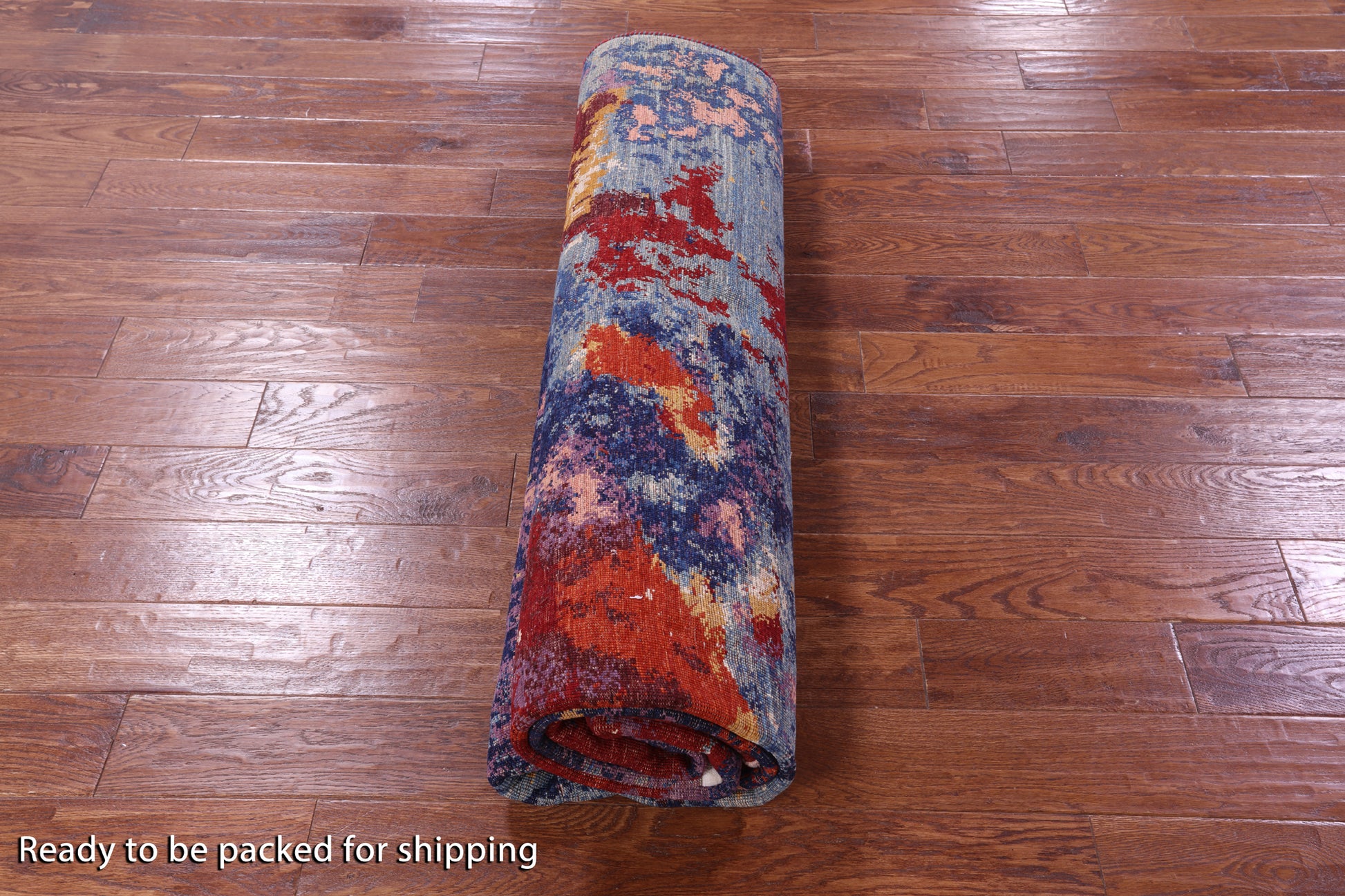 Abstract Contemporary Hand Knotted Wool Rug - 8' 2" X 9' 8" - Golden Nile