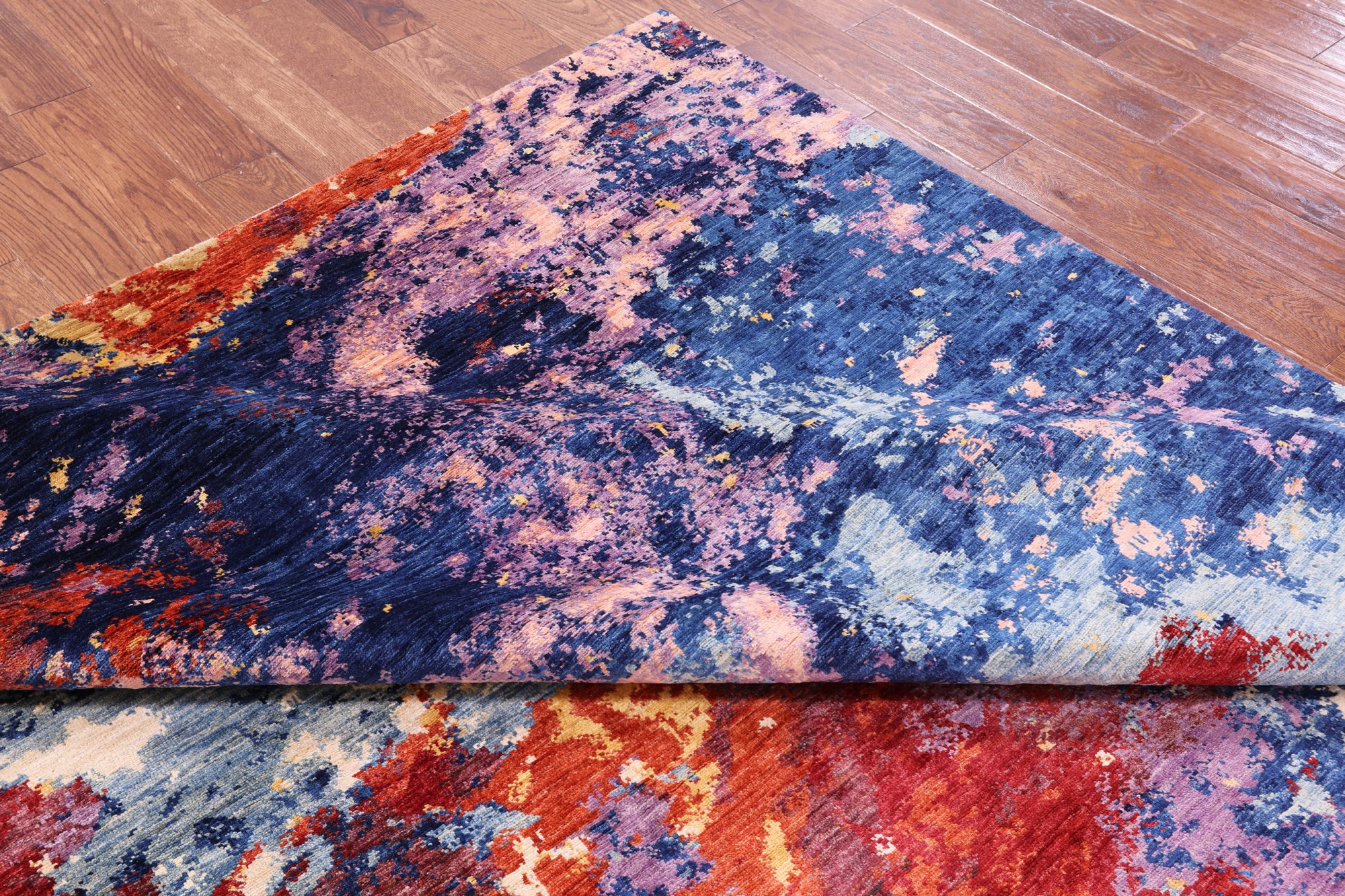 Abstract Contemporary Hand Knotted Wool Rug - 8' 2" X 9' 8" - Golden Nile