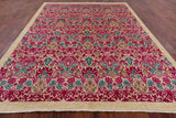 Ivory William Morris Hand Knotted Wool Area Rug - 9' 0" X 11' 9" - Golden Nile