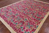 Ivory William Morris Hand Knotted Wool Area Rug - 9' 0" X 11' 9" - Golden Nile