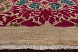 Ivory William Morris Hand Knotted Wool Area Rug - 9' 0" X 11' 9" - Golden Nile