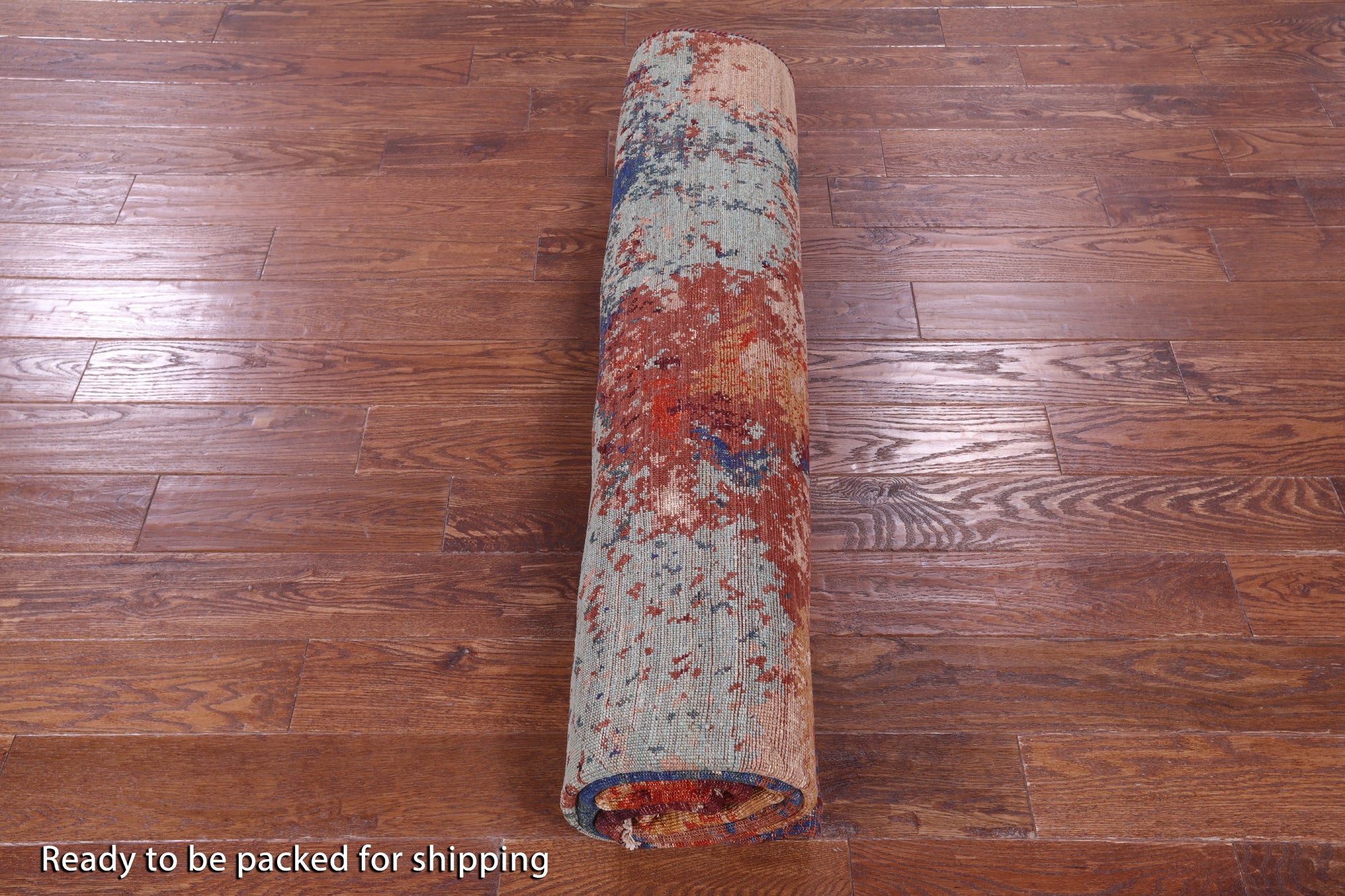 Abstract Contemporary Hand Knotted Wool Rug - 8' 4" X 9' 7" - Golden Nile