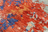 Abstract Contemporary Hand Knotted Wool Rug - 8' 4" X 9' 7" - Golden Nile