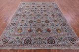 Grey Peshawar Hand Knotted Wool Rug - 8' 1" X 10' 0" - Golden Nile