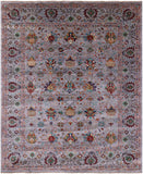 Grey Peshawar Hand Knotted Wool Rug - 8' 1" X 10' 0" - Golden Nile