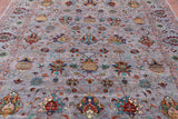 Grey Peshawar Hand Knotted Wool Rug - 8' 1" X 10' 0" - Golden Nile