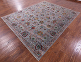 Grey Peshawar Hand Knotted Wool Rug - 8' 1" X 10' 0" - Golden Nile