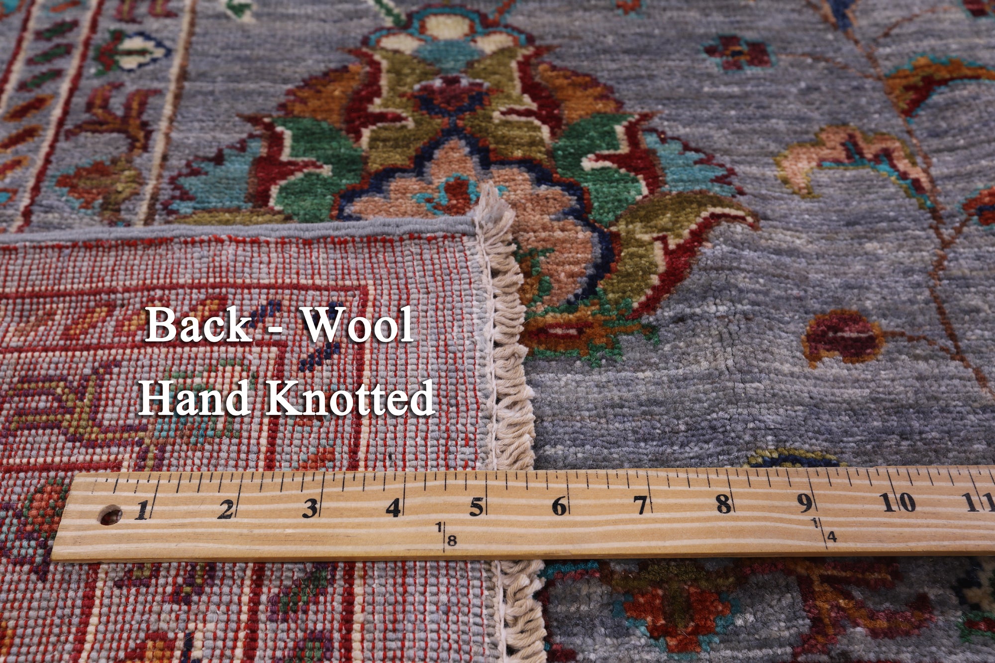 Grey Peshawar Hand Knotted Wool Rug - 8' 1" X 10' 0" - Golden Nile