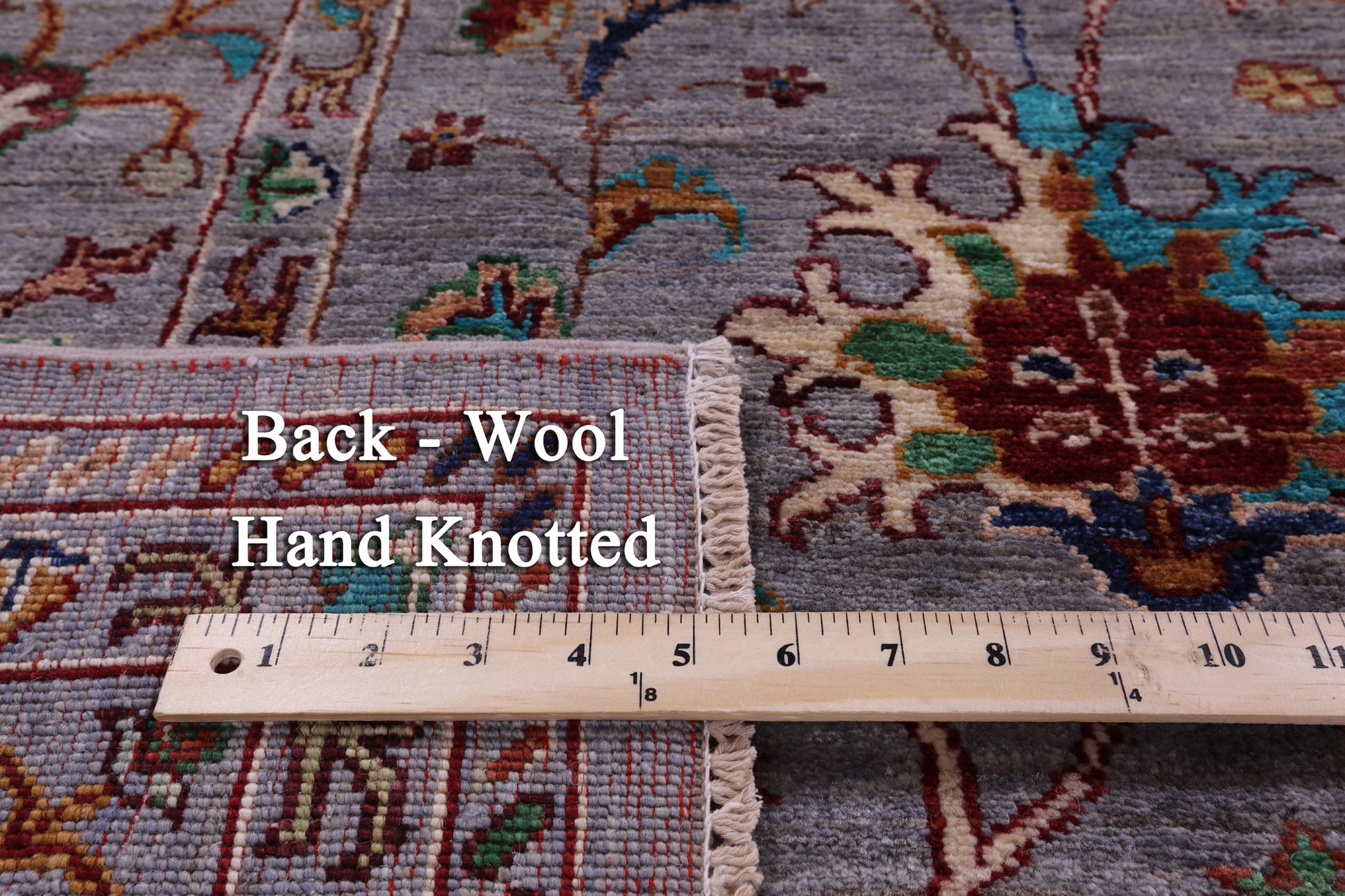 Grey Peshawar Hand Knotted Wool Rug - 6' 8" X 9' 10" - Golden Nile