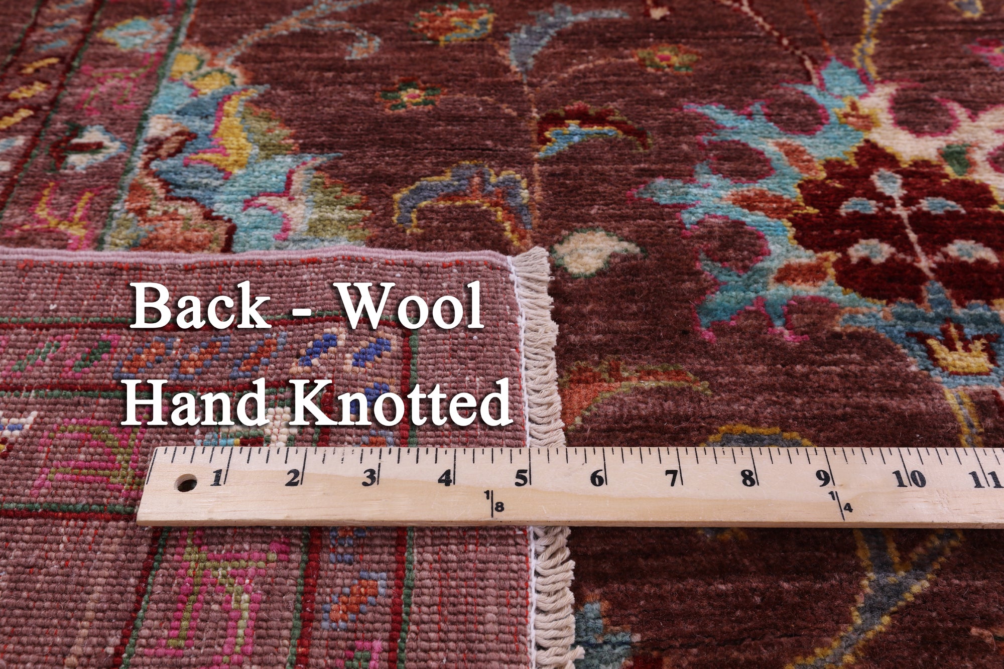 Brown Peshawar Hand Knotted Wool Rug - 6' 10" X 10' 2" - Golden Nile