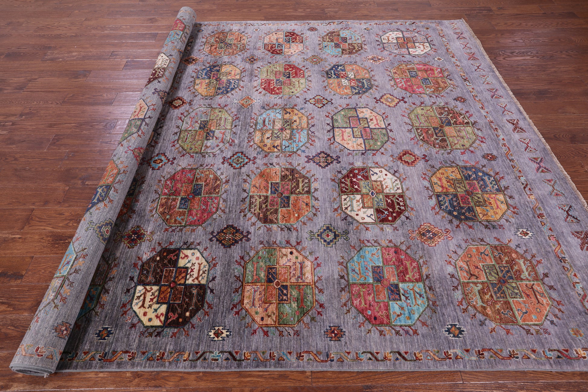 Turkmen Ersari Hand Knotted Wool Rug - 8' 3" X 10' 5" - Golden Nile
