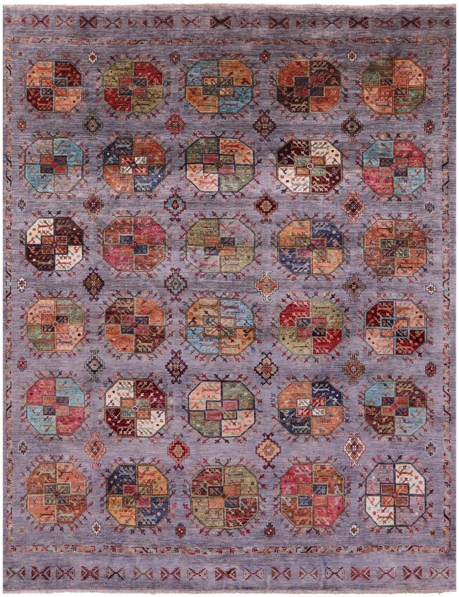 Turkmen Ersari Hand Knotted Wool Rug - 8' 3" X 10' 5" - Golden Nile