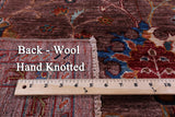 Brown Peshawar Hand Knotted Wool Rug - 6' 10" X 10' 2" - Golden Nile