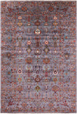 Grey Peshawar Hand Knotted Wool Rug - 6' 10" X 10' 1" - Golden Nile