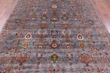 Grey Peshawar Hand Knotted Wool Rug - 6' 10" X 10' 1" - Golden Nile