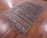 Grey Peshawar Hand Knotted Wool Rug - 6' 10" X 10' 1" - Golden Nile