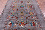 Grey Peshawar Hand Knotted Wool Rug - 5' 7" X 8' 1" - Golden Nile
