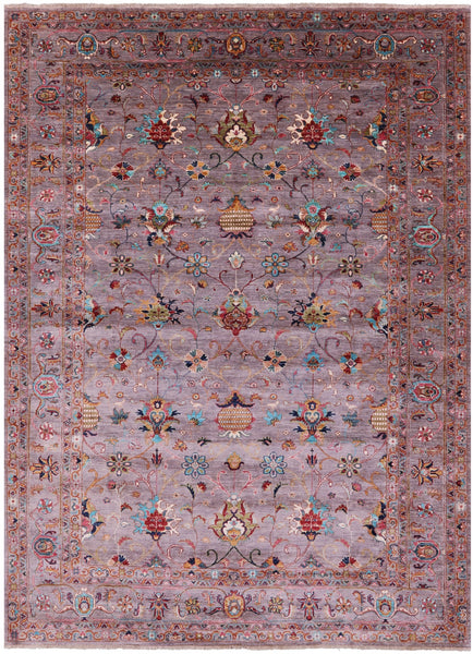 Peshawar Hand Knotted Wool Rug - 7' 0" X 9' 10" - Golden Nile