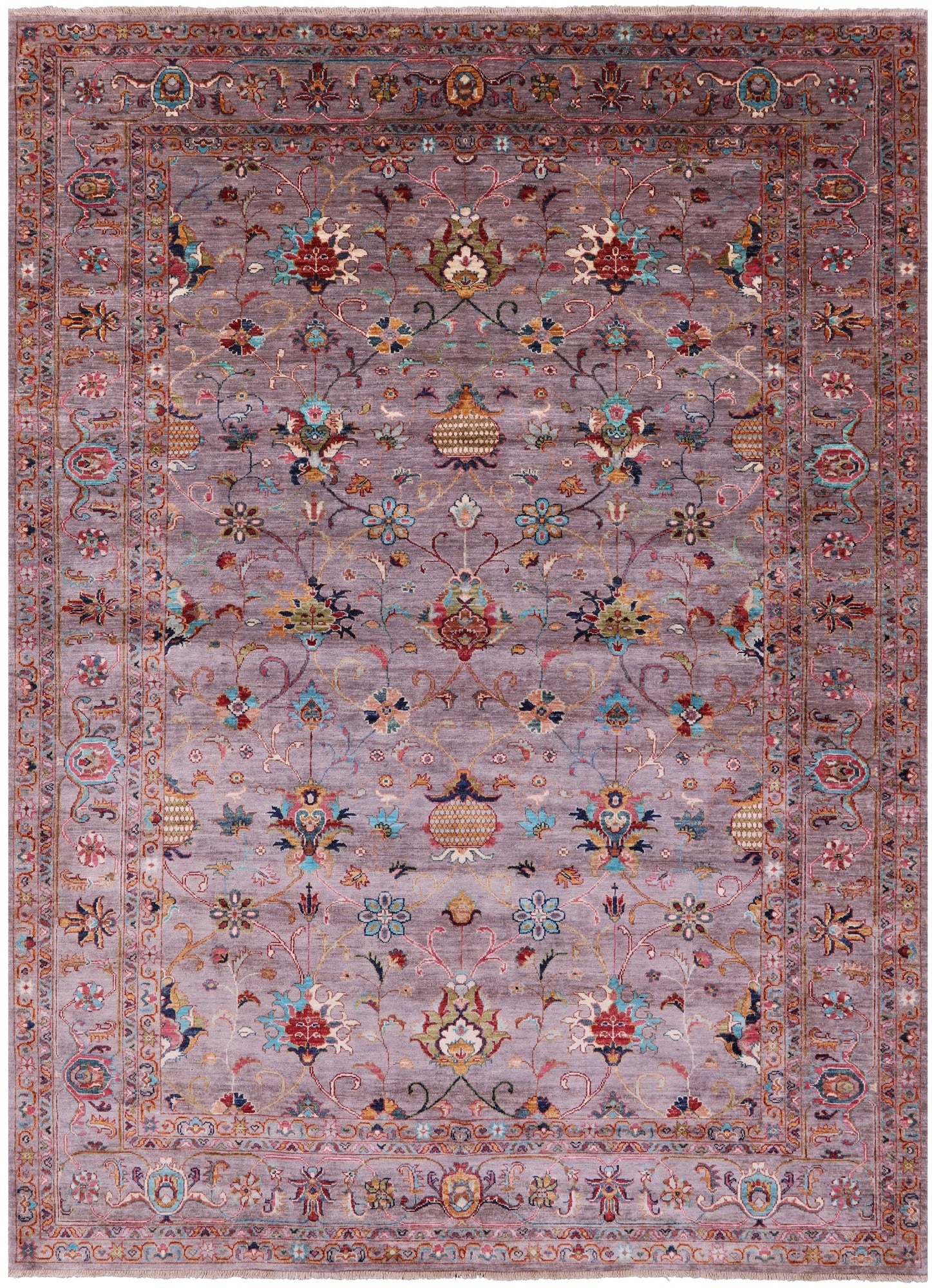 Peshawar Hand Knotted Wool Rug - 7' 0" X 9' 10" - Golden Nile