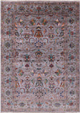 Grey Peshawar Hand Knotted Wool Rug - 6' 10" X 9' 10" - Golden Nile