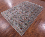 Grey Peshawar Hand Knotted Wool Rug - 6' 10" X 9' 10" - Golden Nile