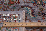Grey Peshawar Hand Knotted Wool Rug - 6' 10" X 9' 10" - Golden Nile