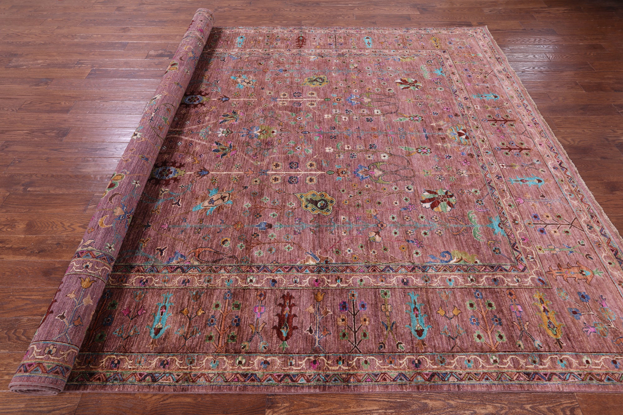 Peshawar Hand Knotted Wool Rug - 8' 10" X 12' 5" - Golden Nile