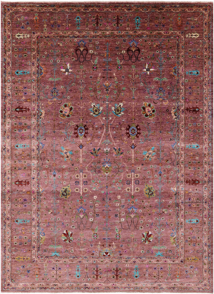 Peshawar Hand Knotted Wool Rug - 8' 10" X 12' 5" - Golden Nile