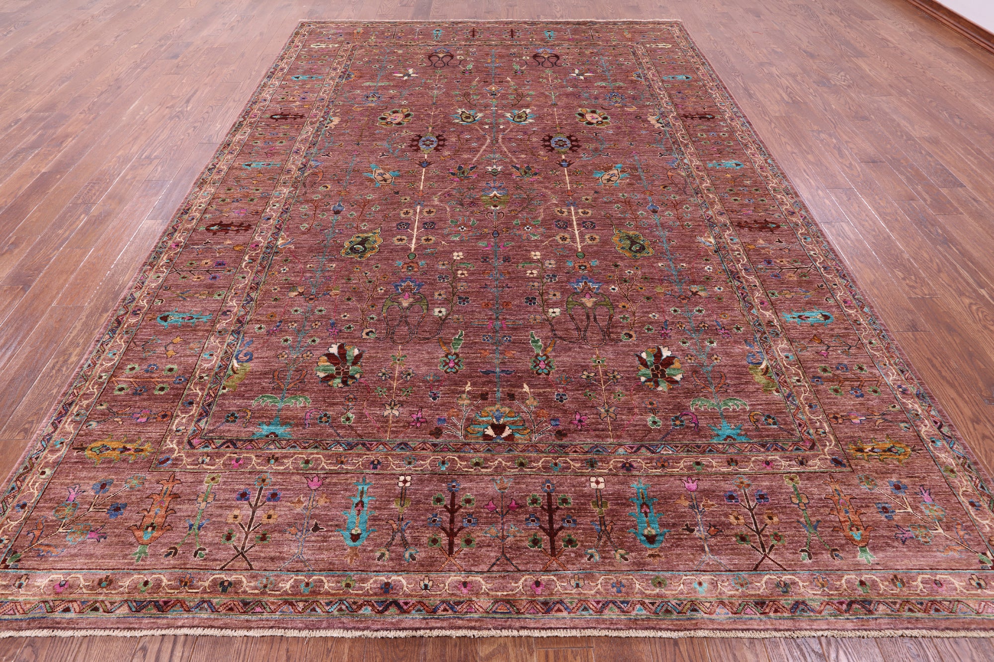 Peshawar Hand Knotted Wool Rug - 8' 10" X 12' 5" - Golden Nile