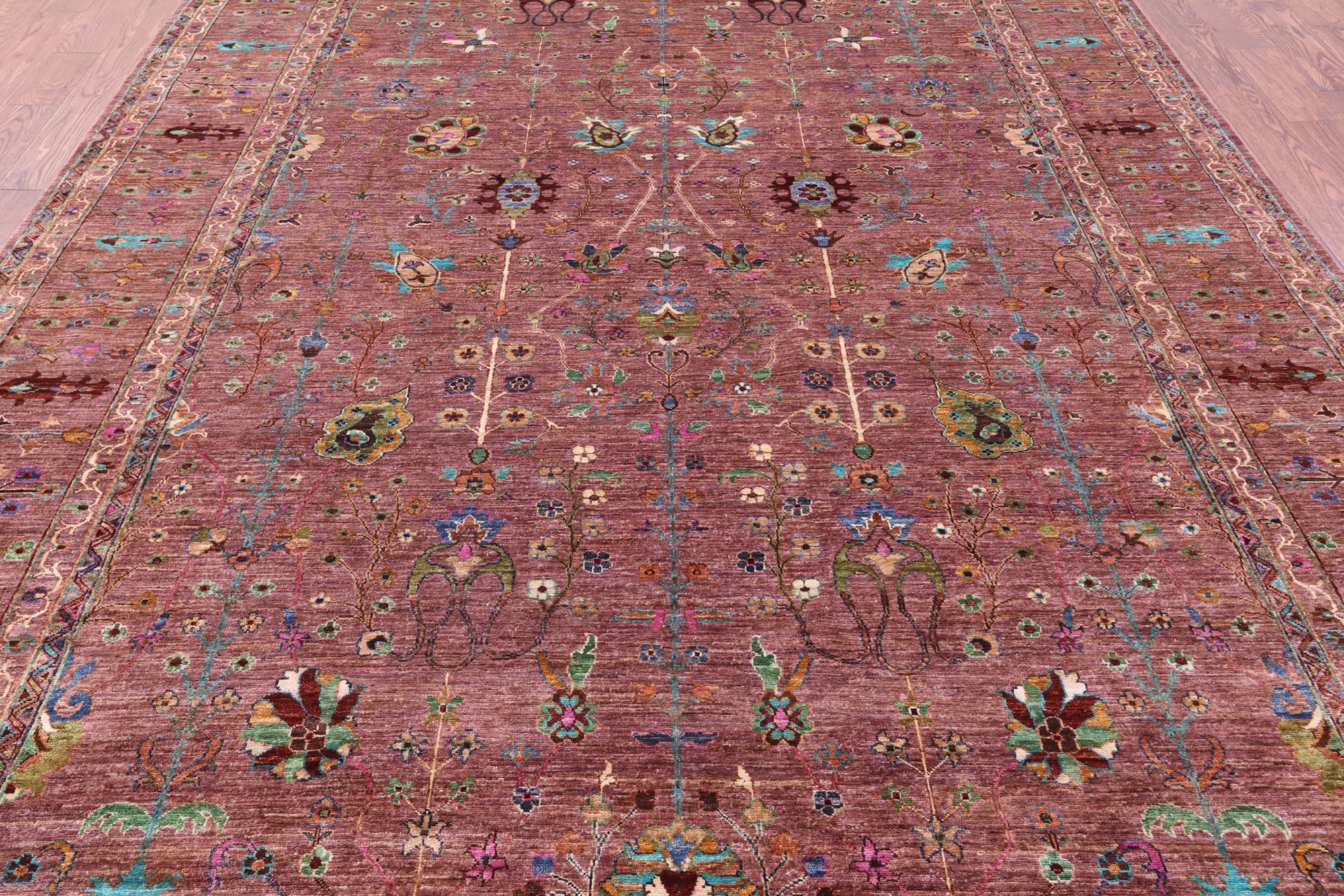 Peshawar Hand Knotted Wool Rug - 8' 10" X 12' 5" - Golden Nile