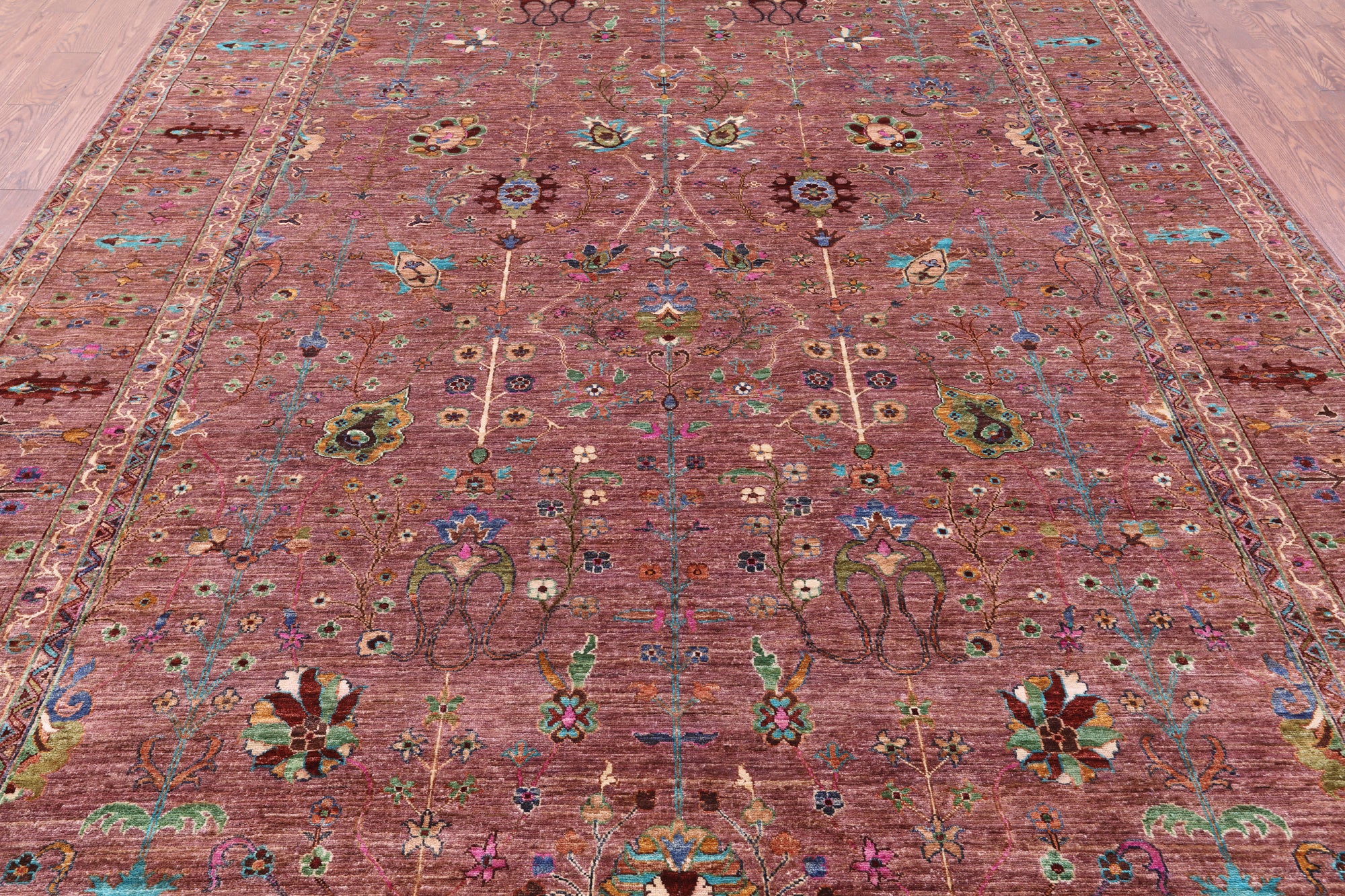 Peshawar Hand Knotted Wool Rug - 8' 10" X 12' 5" - Golden Nile