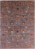 Peshawar Hand Knotted Wool Rug - 7' 0" X 10' 0" - Golden Nile