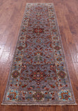 Grey Persian Tabriz Hand Knotted Wool Runner Rug - 2' 9" X 10' 1" - Golden Nile